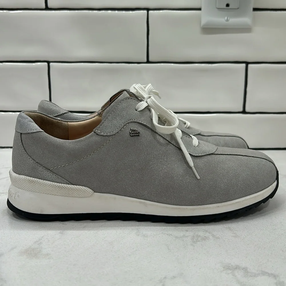 Finn Comfort Sarnia Nero Suede Leather Grey Sneakers Shoes Women’s 7.5